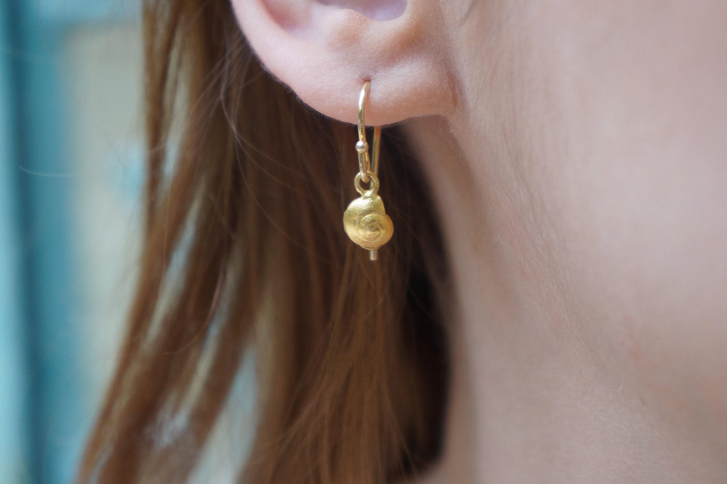 Nature-Inspired Sea Shell Earrings, Sterling Silver or 14k Gold (Dainty, Small)-4