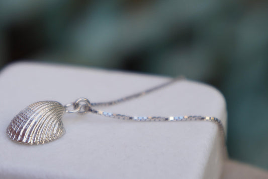 Silver Sea Shell Necklace, Gold-Plated Sterling Silver Jewelry, Gift for Her, Birthday Gift for Women, Handmade Jewelry, Boho Fashion-1