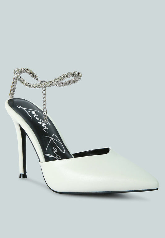 Joyce Diamante Embellished Stiletto Mule Sandals-1