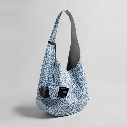 Leopard Print Soft Hobo Bag – First-Layer Calfskin Leather Shoulder Tote with Matching Pouch-1