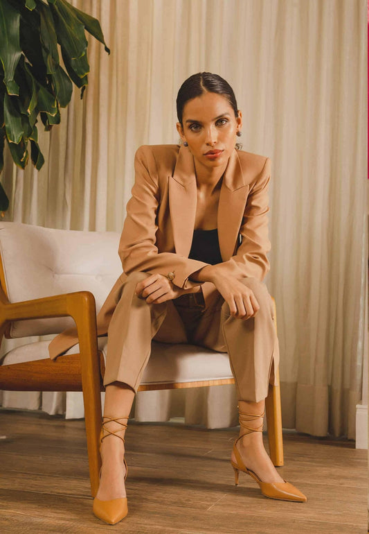 Brown Goat Leather Pointed Toe Heels – Elegant Women’s Pumps