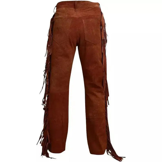 Men's Brown Suede Leather Trousers