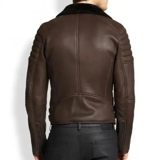 Mens Genuine Leather Aviator Bomber Jacket-1