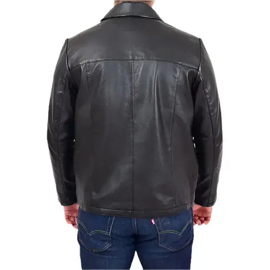 Men’s Classic Relaxed Fit Real Leather Box Jacket-1