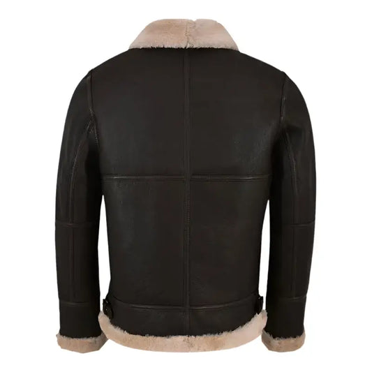 Mens Dark Brown Sheepskin Jacket-1