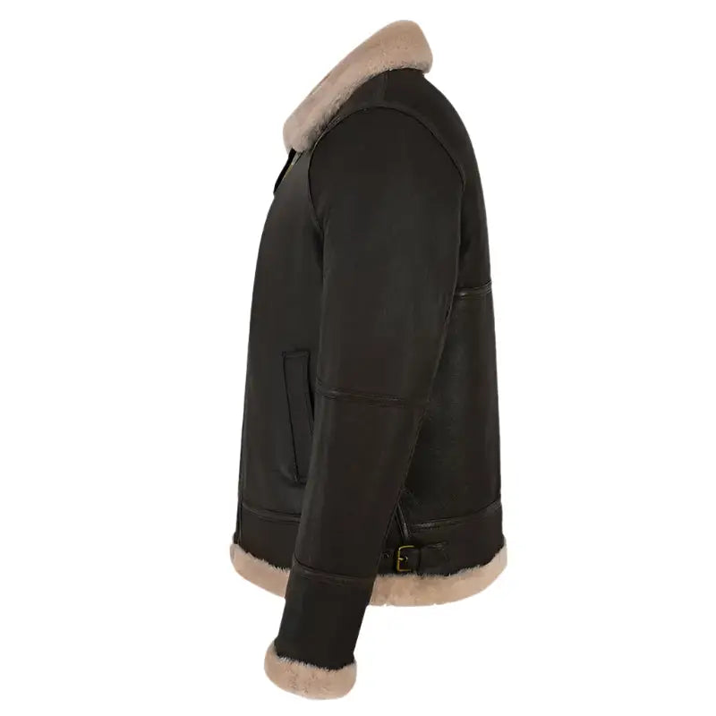 Mens Dark Brown Sheepskin Jacket-3