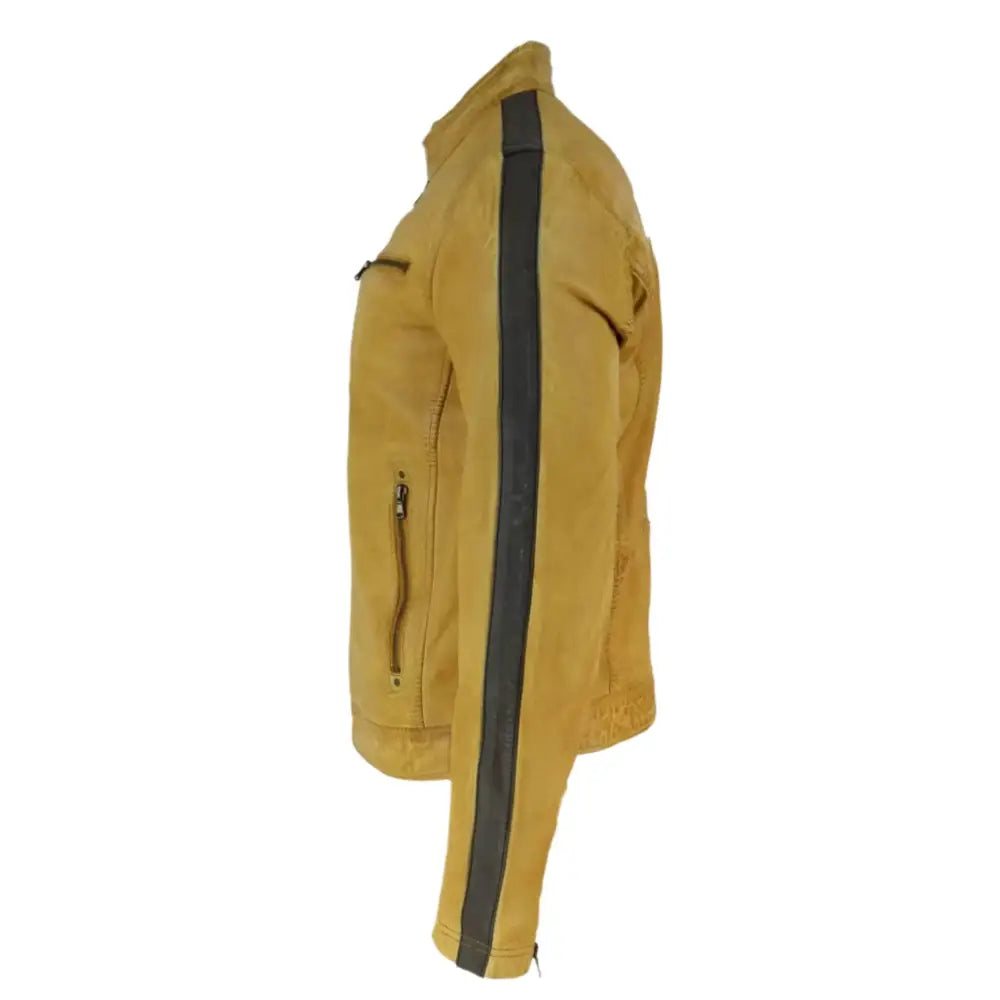 Men's Retro Racing Leather Biker Jacket-2