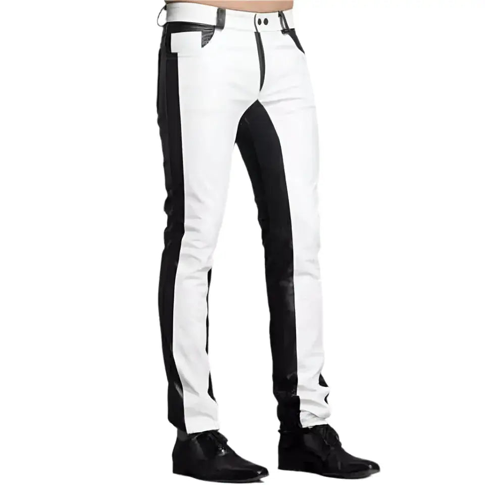 Men’s Slim Fit Leather Biker Pants