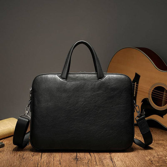 Mens Vintage Leather Buiness Briefcase Shoulder Cross Body Bag Large Volumn 2800-1