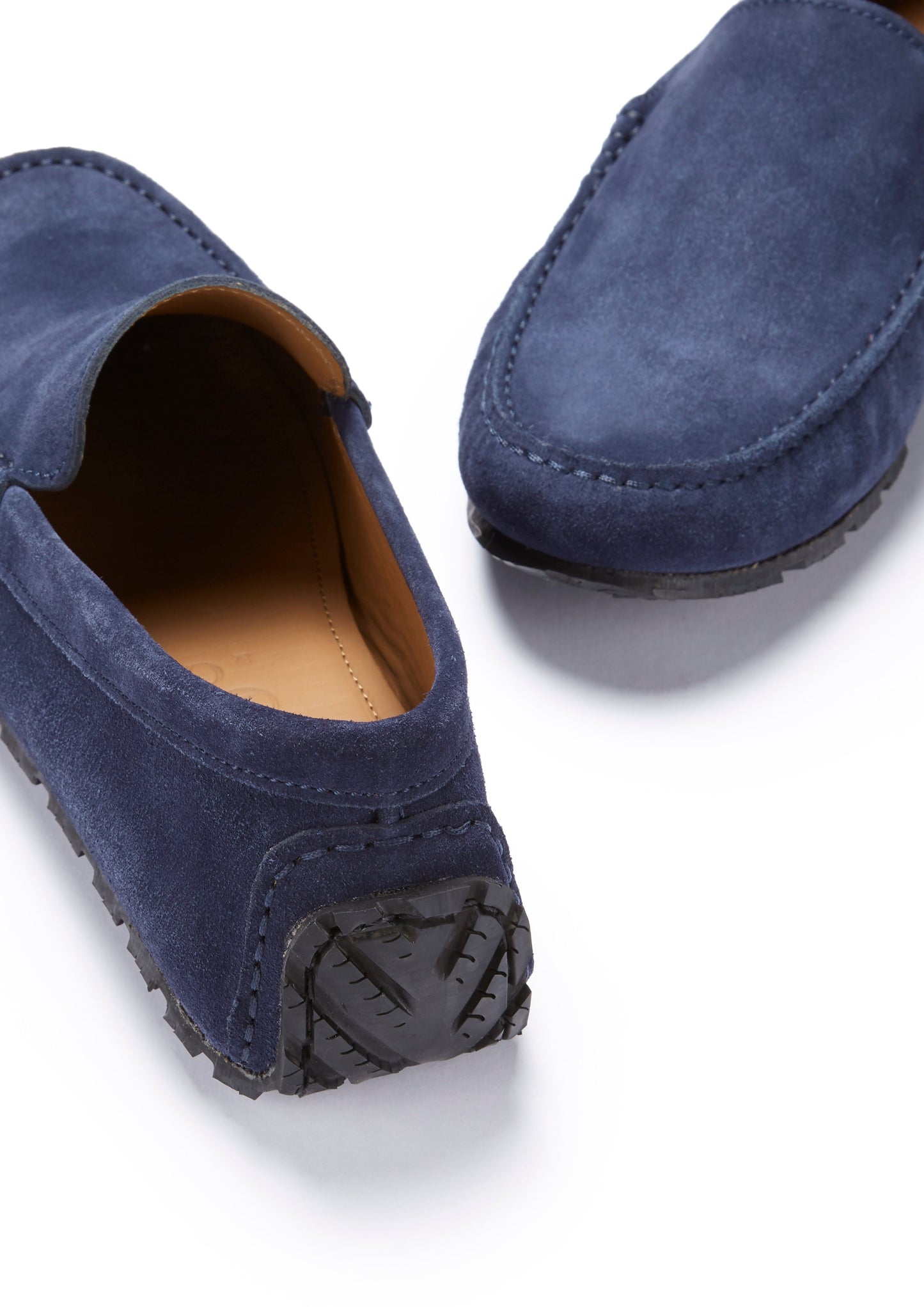 Tyre Sole Driving Loafers, navy blue suede-4