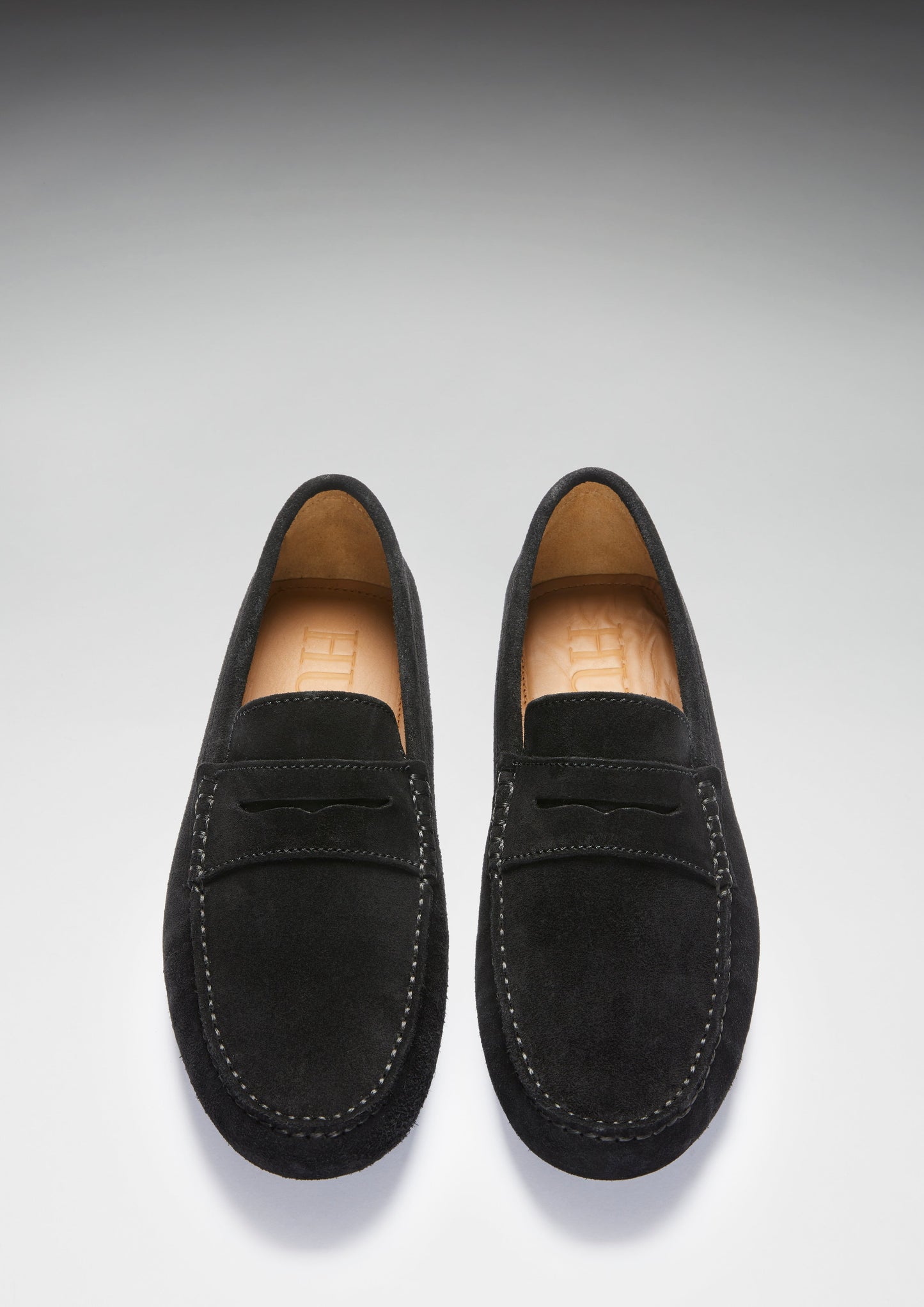 Penny Driving Loafers, black suede-4