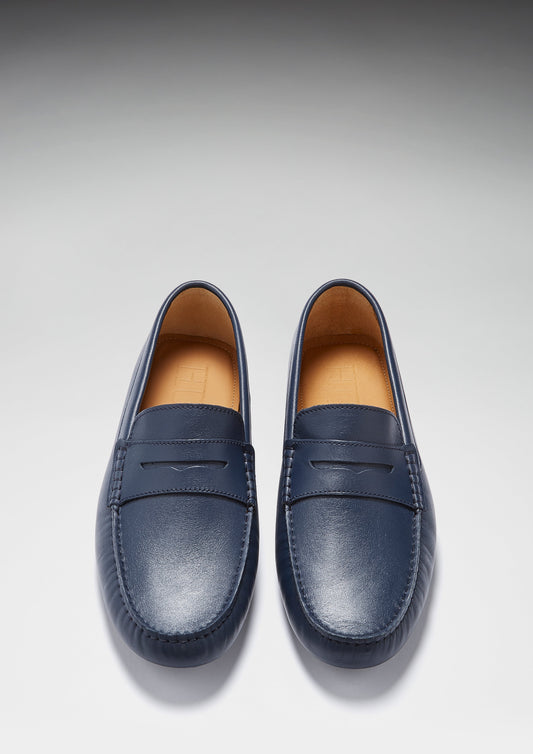 Penny Driving Loafers, french navy leather-1