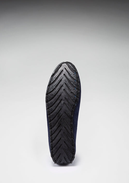 Tyre Sole Penny Driving Loafers, navy blue suede-1