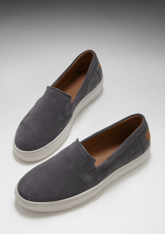 Slip-on Sneakers, slate grey suede-1