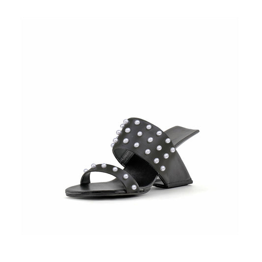 Metallic Beaded Arch Heel Mules-1