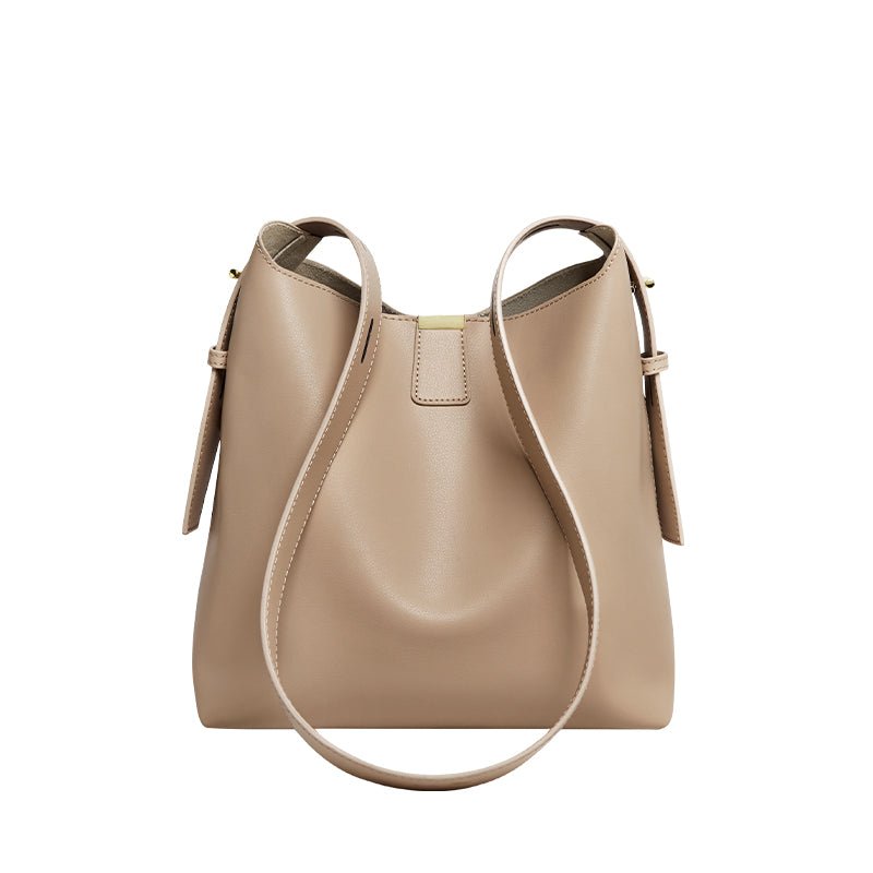 Minimalist Genuine Leather Bucket Shoulder Bag-7