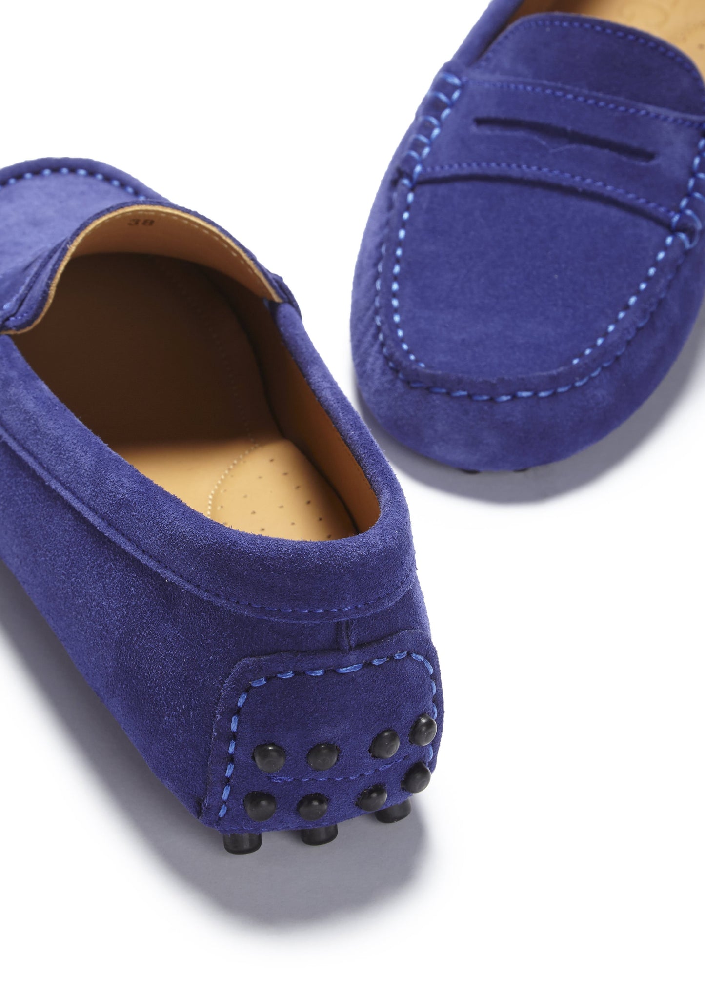 Women's Penny Driving Loafers, ink blue suede-4