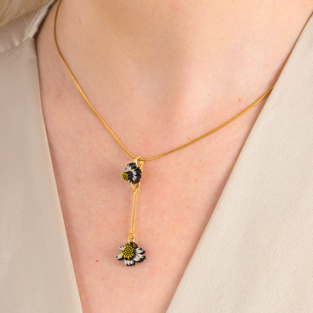 Pilosa Floral Reclaimed Wood Necklace