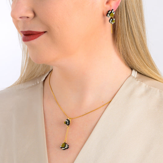 Pilosa Floral Reclaimed Wood Necklace