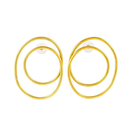 Dira Recycled Brass Statement Earrings-1