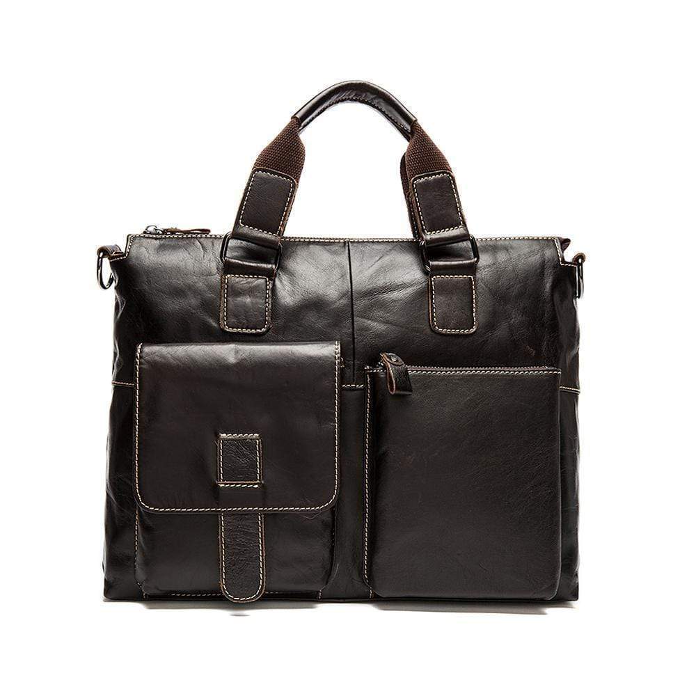 Rossie Viren Men's Bunished Vintage Leather Shoulder Top Handle Bags-6