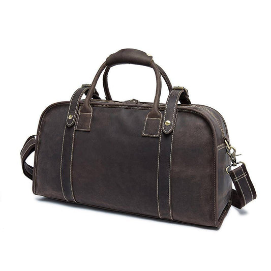 Rossie Viren Men's Large Capacity Leather Travel Bag-1