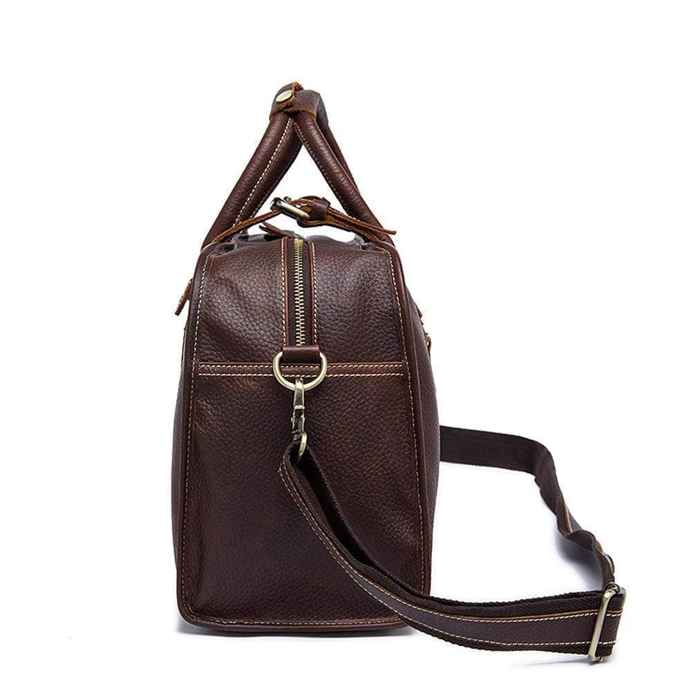 Rossie Viren Men's Large Capacity Leather Travel Bag-4