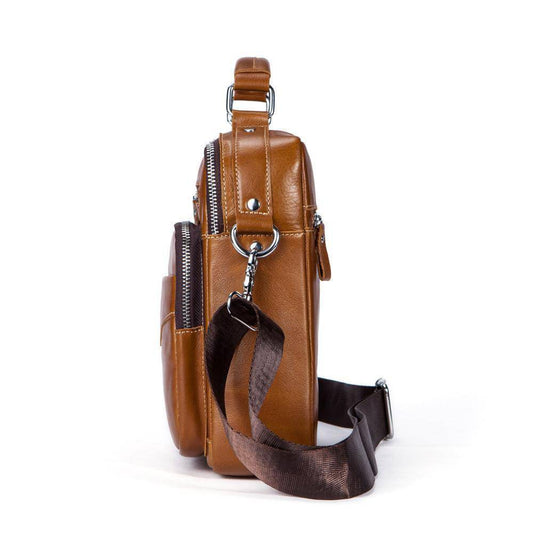Rossie Viren Men's Leather Briefcase Vintage Messenger Crossbody Bag-1
