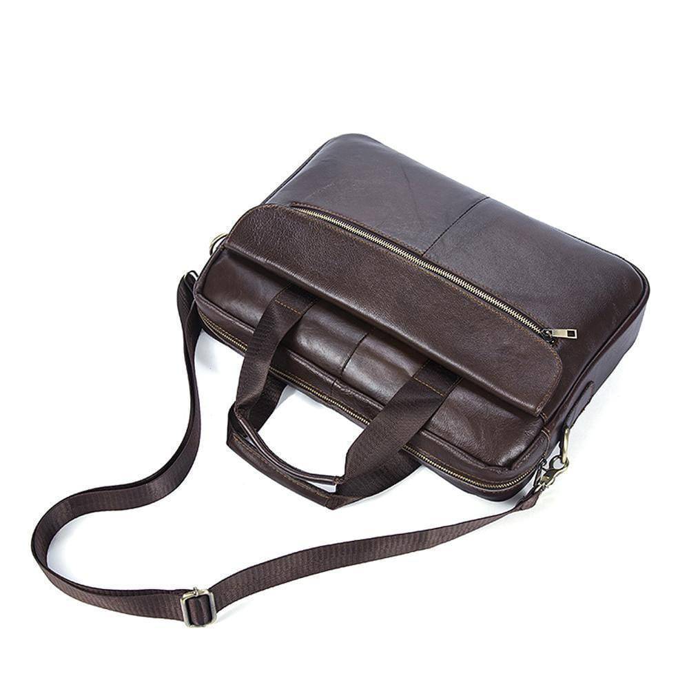 Rossie Viren Pebbled Leather Soft Business Briefcase For Men-4