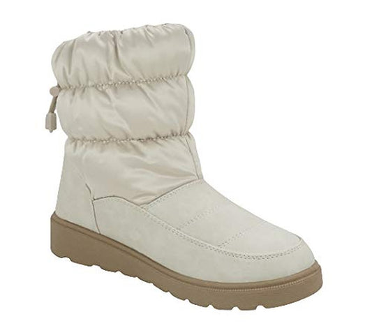 Beige Puffer Snow Boots with Faux Fur Lining and Toggle, Soda Snow-S, product photo 2 of 5