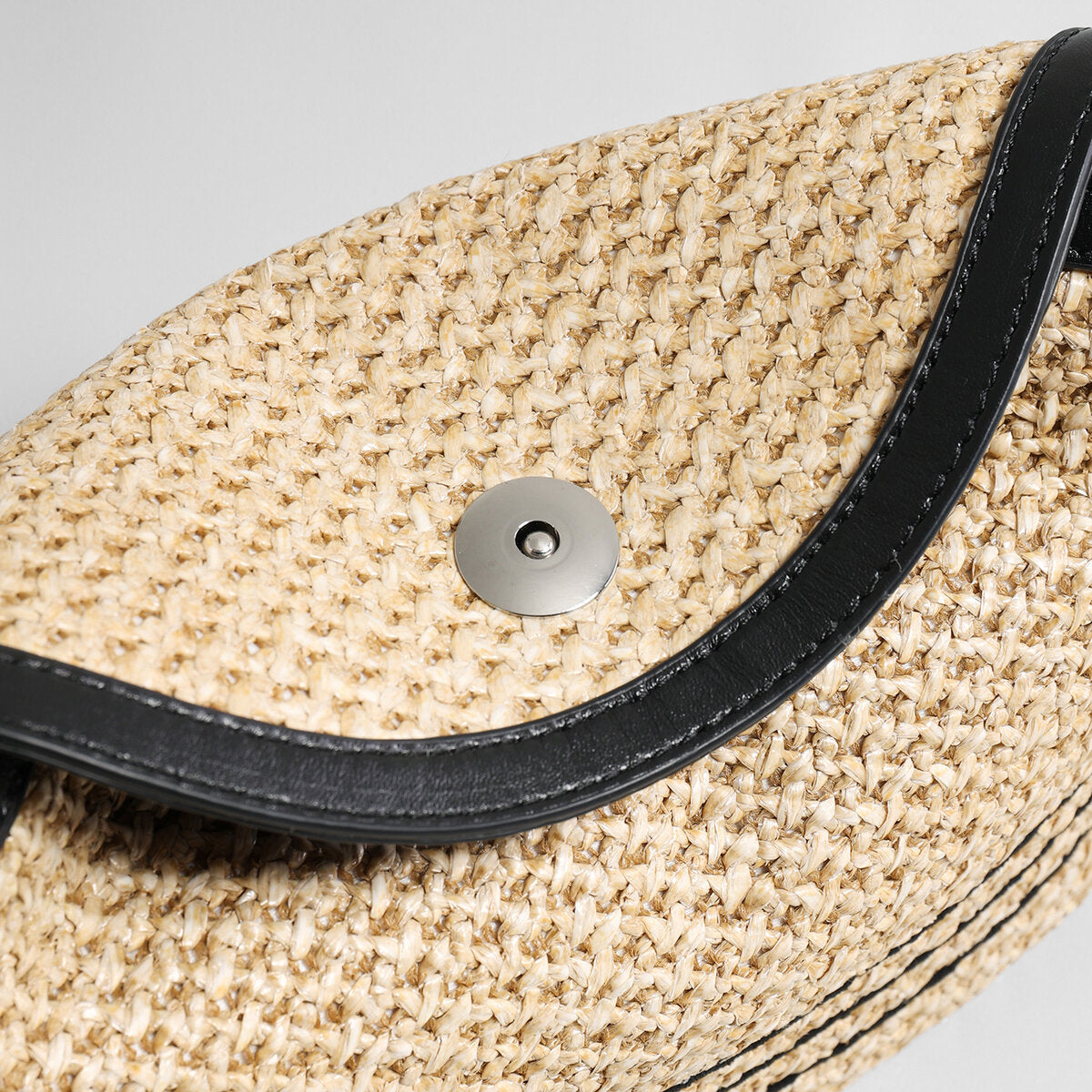Striped Woven Straw Hobo Bag – Marte Grass Leather Trim Crossbody with Dual Straps-4
