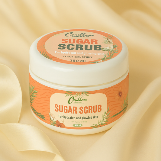 Caribbean Emerald Tropical Spirit Sugar Scrub 250ml and Caribbean Emerald Organic Coconut Oil 200ml-1
