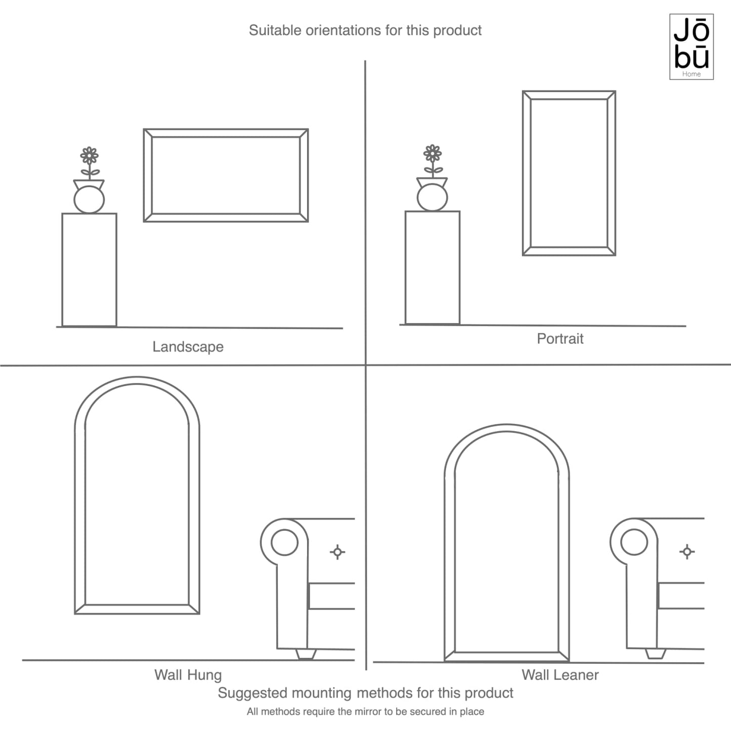 Takara - Full Length Black Metal Rectangle Mirror - 200cm x 150cm-4