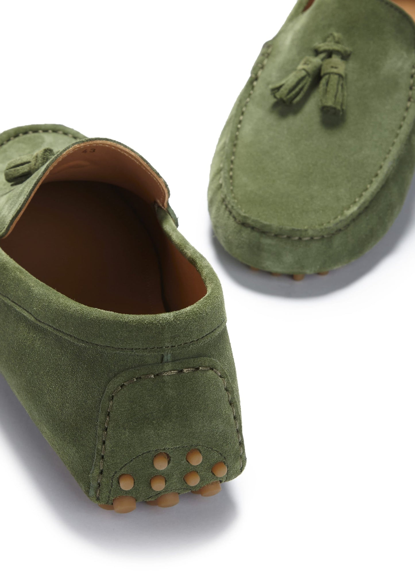 Tasselled Driving Loafers, safari green suede-4
