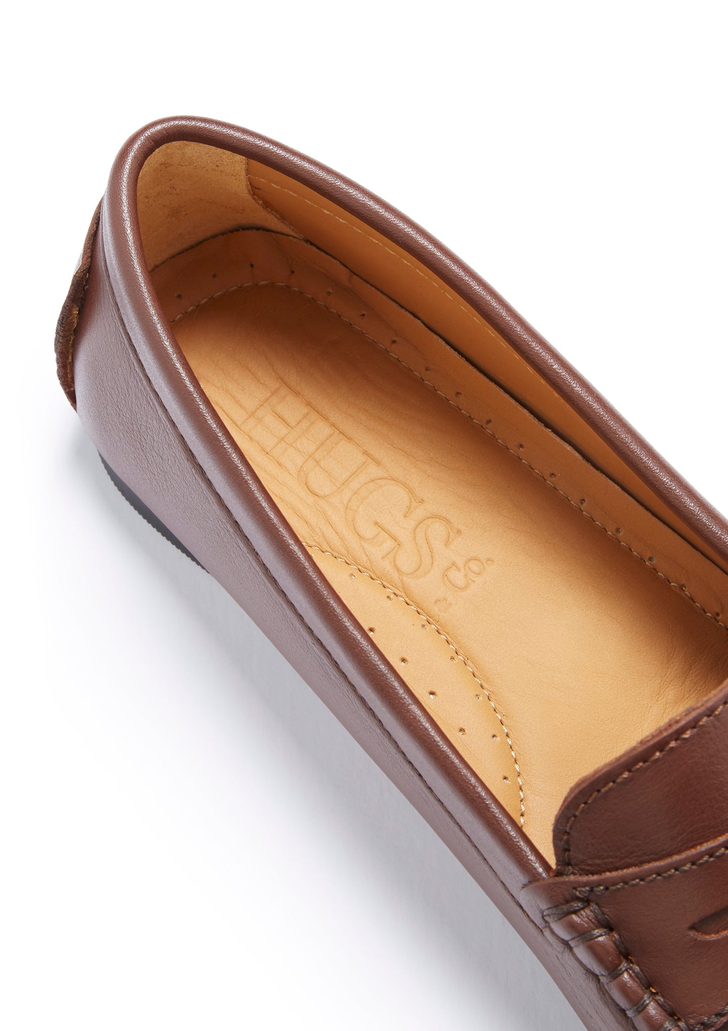Women's Penny Driving Loafers Full Rubber Sole, brown leather-4