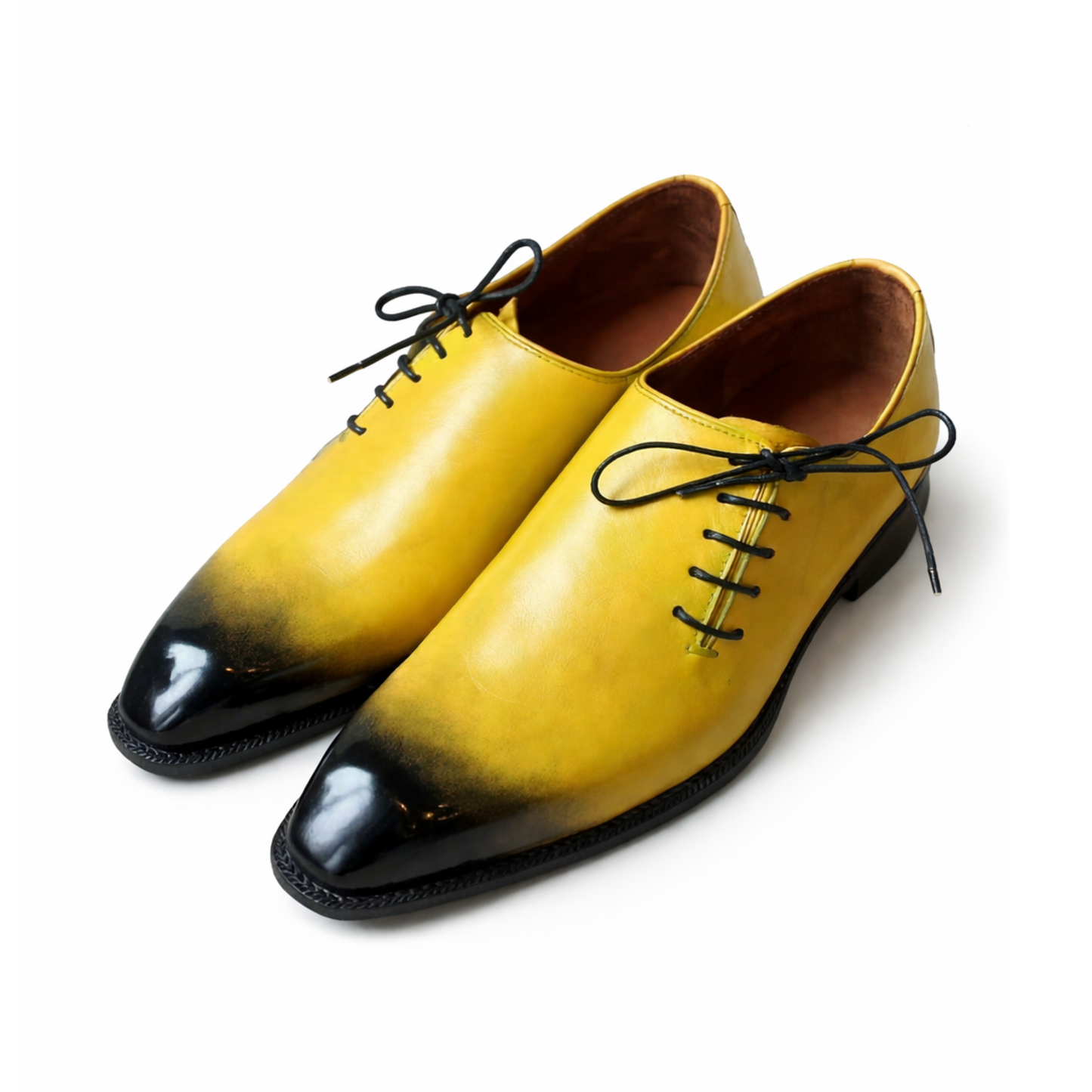 Tyler- Yellow Whole-cut Oxford Shoes-3