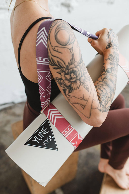 Cassady Yoga Strap – Pink Stretching Strap w/ Metal Buckles | Yune Yoga-1