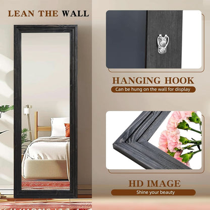 Full Length Mirror 65 By 24 Inch Black Home Decor Accent-2