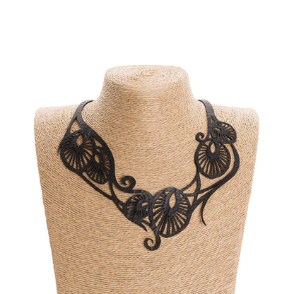 Leaf Art Nouveau Inner Tube Necklace-1