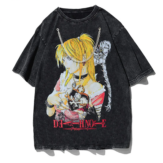 Harajuku Black Source T-Shirt Men Hip Hop Vintage Anime Graphic Oversized Cotton Tee-0