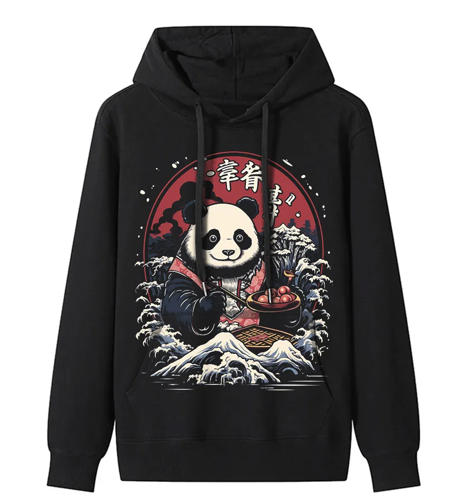 Japanese Style Panda Hip-Hop Retro Distressed T-Shirt-8