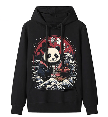 Japanese Style Panda Hip-Hop Retro Distressed T-Shirt-8