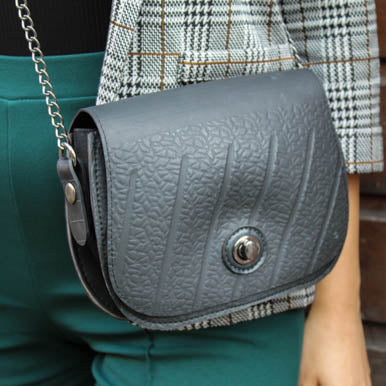 Becca Classic Black Vegan Saddle Bag-1