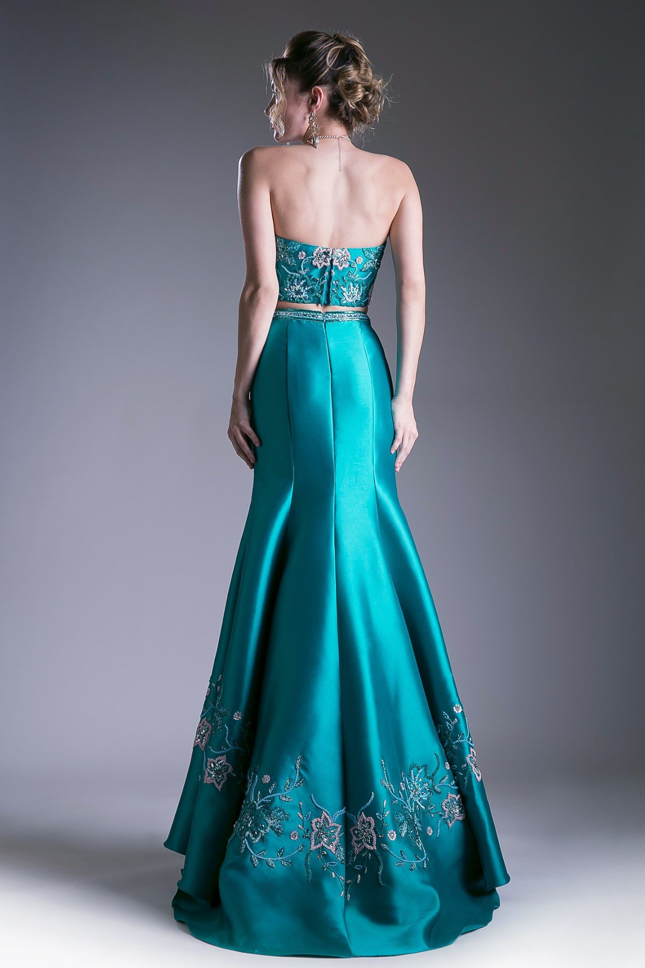 Beaded Satin Mermaid Gown-2