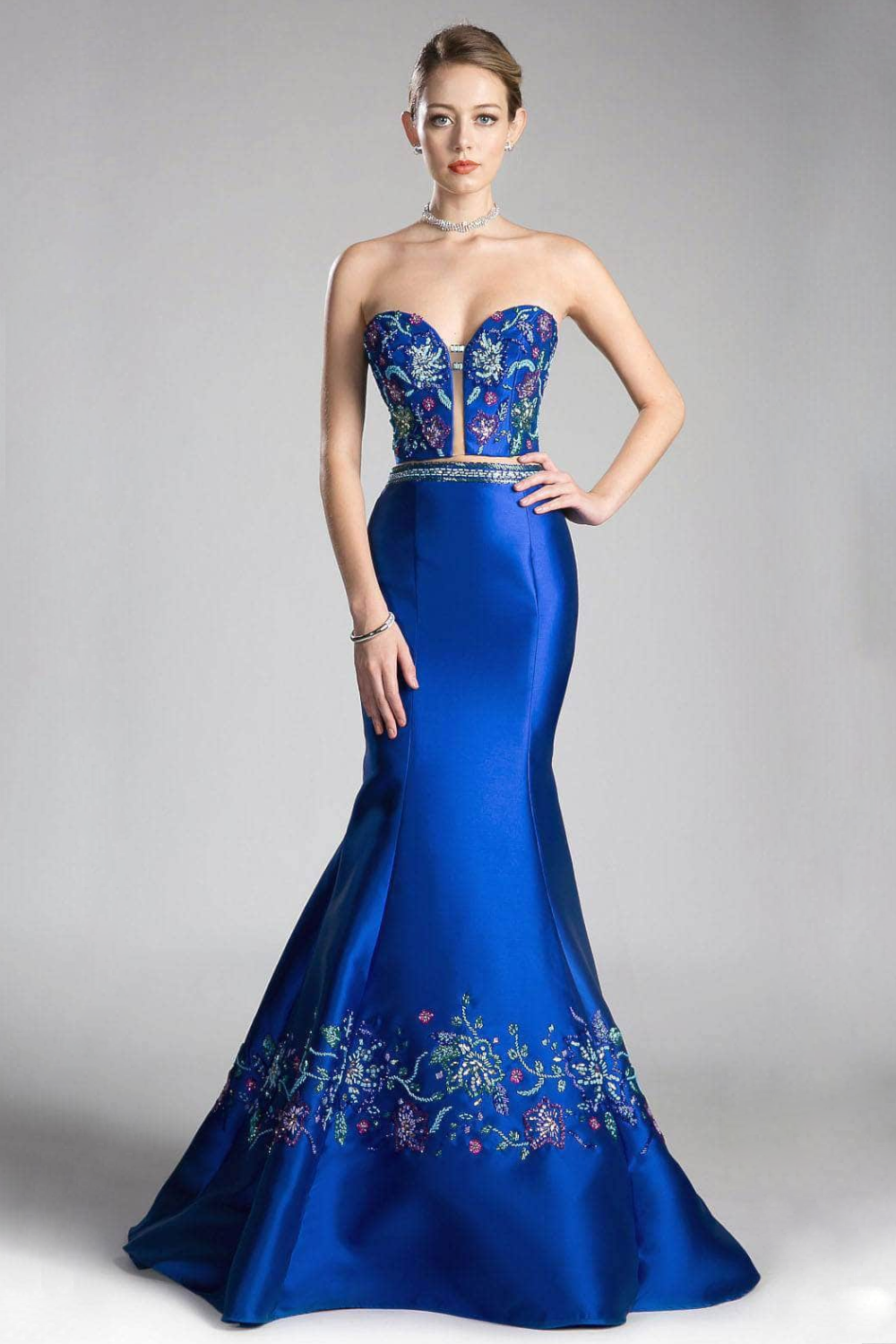 Beaded Satin Mermaid Gown-1