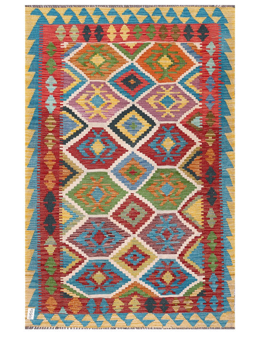 Maimana Afghanistan Kilim Rug - 188 x125 cm