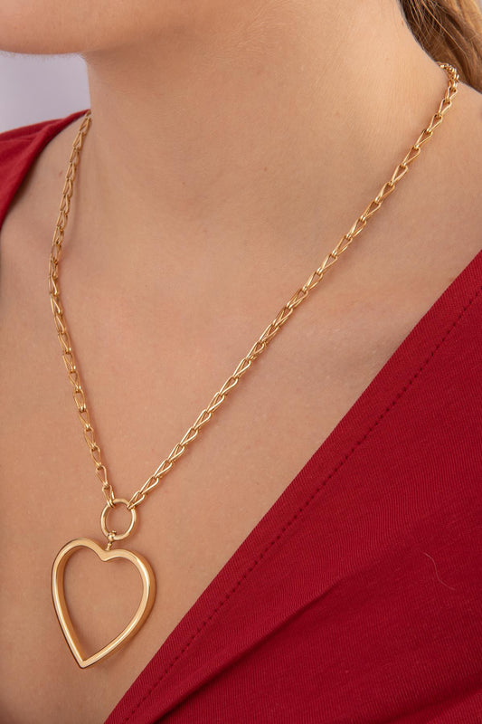 14ct Gold Bella Mega Heart Necklace-0