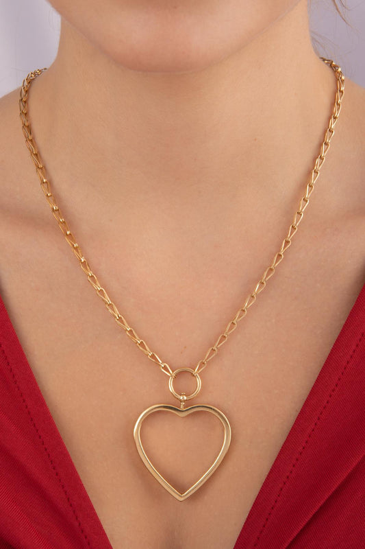 14ct Gold Bella Mega Heart Necklace-1