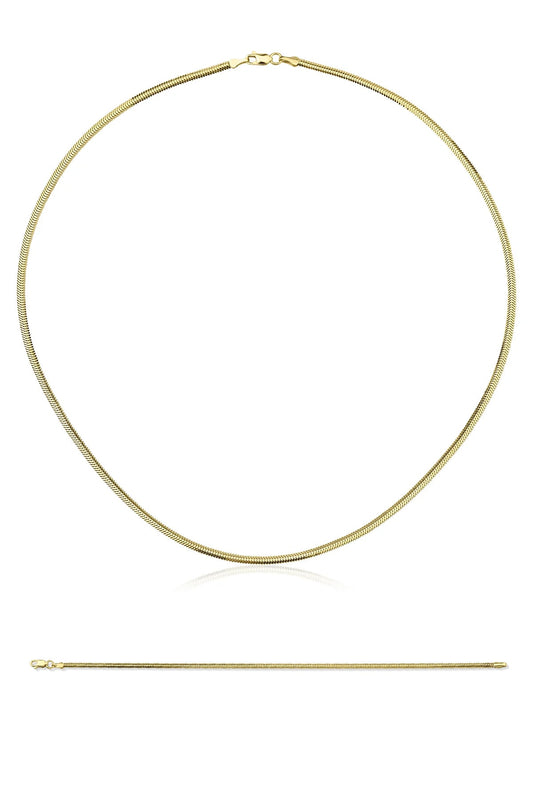 14ct Gold Classic Snake Chain Set (Bracelet - Chain)-0