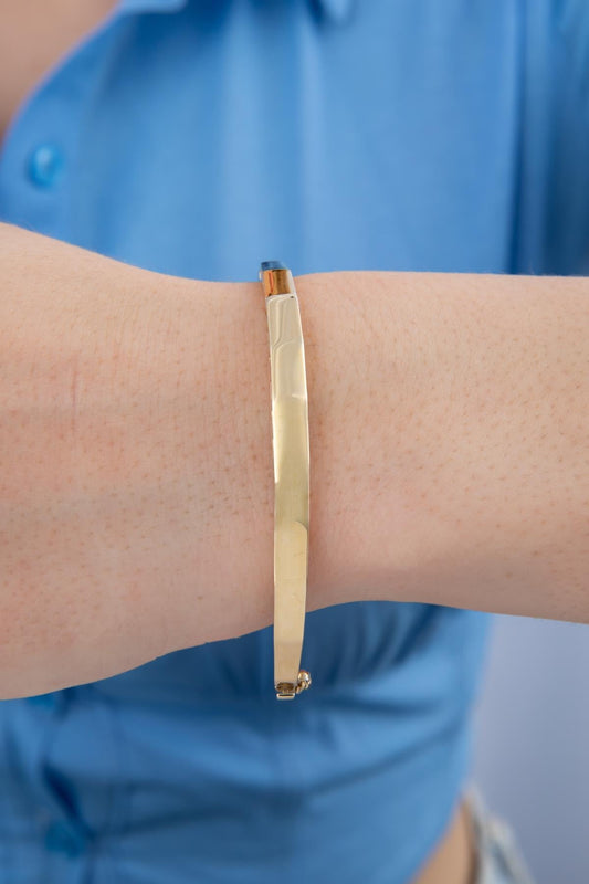 14ct Gold Cube Bangle-0